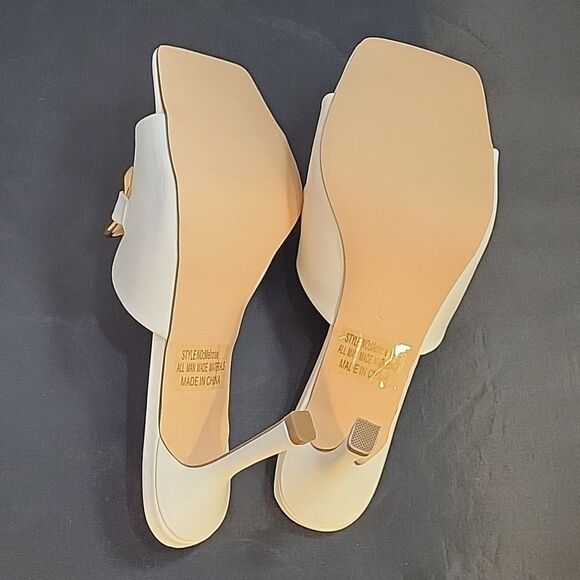 BRAND NEW SHOELAND SQUARE TOE SLIP-ON FOOT OPEN TOE GOLD CHAIN LINKING S…G1 - Picture 13 of 16